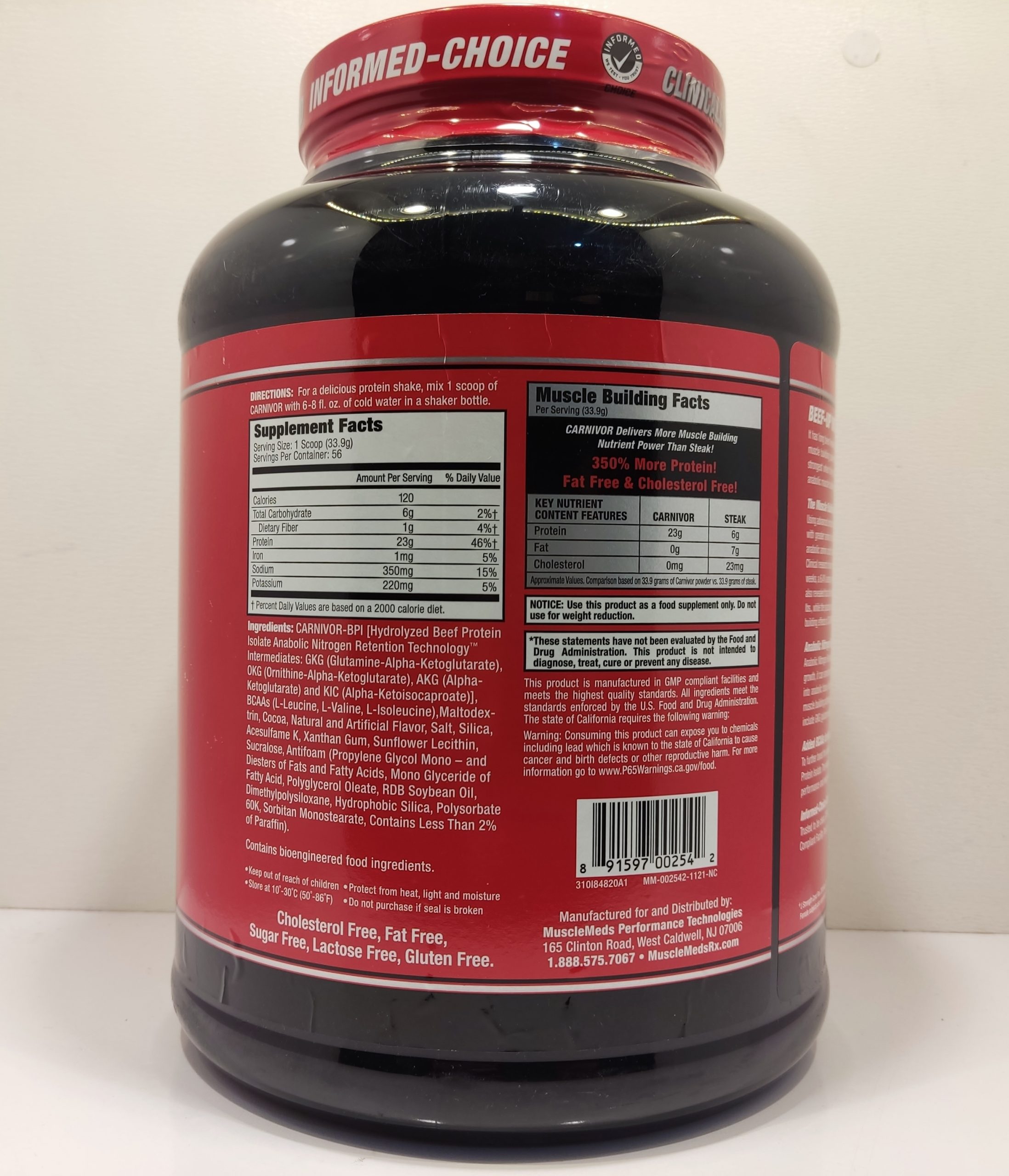 پروتئین بیف beef ایزوله کارنیور ماسل مدز musclemeds